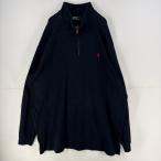  б/у одежда Polo bai Ralph Lauren Polo by Ralph Lauren футболка one отметка Logo вышивка половина Zip вязаный 3XLT черный мужской 