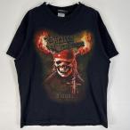 古着 00’s/00年代 ディズニー Disney 半袖Tシャツ 肉厚 イラスト 海賊 映画 パイレーツ・オブ・カリビアン YOUTH18-20 XL ブラック 無地
