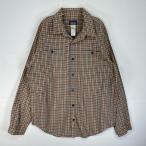 古着 パタゴニア patagonia 長袖シャツ チェック ワンポイント　ロゴ 胸ポケット M  ベージュ系 マルチカラー メンズ
