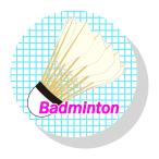badminton2　バドミントン　シール　4cmΦ　20枚入り
