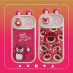 トイストーリー　ロッツォ　いちご熊　スライド式　耳付き　かわいい　ピンク　スマホケースアイフォンケースiPhone11iPhone12
