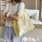 全品送料無料一部除くチューリップ刺繍サテントートバッグレディース韓国プチプ...
