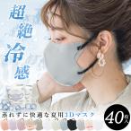 【2025新作冷感!】40枚 接触冷感マスク バイカラー 3dマスク 立体構造 不織布マスク 冷感 不織布 3Dマスク 立体マスク カラーマスク やわらかい 小顔マスク