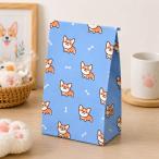  Corgi craft бумажный пакет 10 шт. комплект маленький размер подарок пакет упаковка пакет собака рисунок голубой бумага сумка подарок пакет вставка имеется 