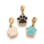 Yahoo! Yahoo!ショッピング(ヤフー ショッピング)肉球イオンプレーティングエナメルチャーム アクセサリーパーツ あしあと 足跡 猫柄