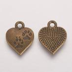 Yahoo! Yahoo!ショッピング(ヤフー ショッピング)肉球アンティークハート型合金パーツ 3個 アクセサリーパーツ