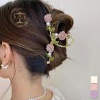 バナナクリップ ヘアクリップ ヘアアクセサリー ヘアアレンジ 花 パール 簡単オシャレ 簡単アレンジ