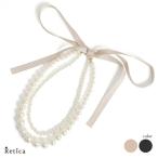 Yahoo! Yahoo!ショッピング(ヤフー ショッピング)ネックレス パール リボン 結婚式 二次会 大粒 アクセサリー ベージュ 黒 同窓会 高見え 20代 30代 40代