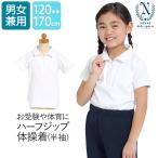 体操服 体操着 半袖 ジップ 襟付き 女の子 男の子 白 120-170cm スクール 運動会 男児 小学校 中学生 子ども 子供 子供用 SCH-TAI12200 ゆうパケット対応