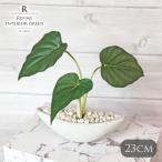 アロカシアポット 観葉植物 フェイクグリーン 人工観葉植物 アロカシア 造花 おしゃれ ツリー 卓上 店舗装飾 鉢付 小型 フェイク グリーン インテリア 23cm
