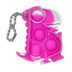 キッズ おもちゃ プッシュポップキーホルダー ミニ バブル  恐竜1  pu-di-5 DINO PINK WHITE ピンク/ホワイト