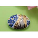 有田焼帯留流星ブルー桜楕円型