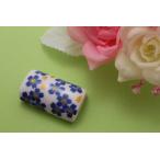 有田焼帯留ブルー桜筒型