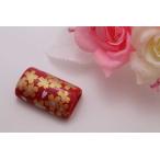 有田焼帯留赤金桜筒型