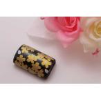 有田焼帯留黒金桜筒型