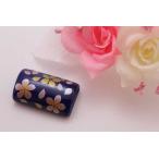 有田焼帯留るり桜吹雪筒型