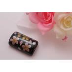 有田焼帯留黒桜吹雪筒型