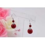 有田焼と天然石のコラボALVOピアス＆イヤリング有田焼赤+メノウ