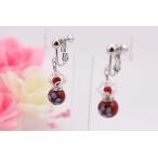 有田焼と天然石のコラボALVOピアス＆イヤリング有田焼赤梅紋様+メノウ