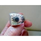 仁尾彫金『太陽の楕円印台リング』