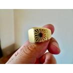 仁尾彫金『k18ゴールド太陽の印台リ