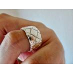 仁尾彫金『平打パイソンリング、燻