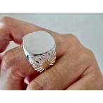 仁尾彫金『太陽の楕円印台リング、