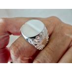 仁尾彫金『太陽の楕円印台リング、