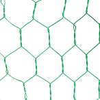 ショッピングビニール ビニール亀甲金網 グリーン #18 線径1.1mm 目開き16mm 幅910mm 長さ30m