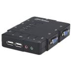 Manhattan 4 порт compact KVM Switch USB &amp; кабель s &amp; аудио соответствует 151269