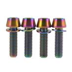 Dingtai titanium сплав. велосипед тормоз тормоз конус колпак болт M6x18 /20mm 4 шт. входит (M6x20mm, радуга цвет )