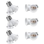 DiCUNO E26口金アダプター 2分岐ソケット E26→E26 延長ソケット 6個セット