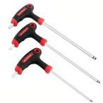 KIMLONTON T型ロングボールポイント六角棒レンチ 4mm 5mm 6mm ロングクロムバナジウム鋼 六角レンチ3本セット 自転車・バイク・車・