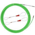 【LCYOUTH】通線 入線専用ワイヤー 通線工具 スチールワイヤー ロッド径 4.5mm (15m, グリーン)