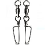 QISHUO ベアリング 青物 スイベル スナップ付き サルカン 高強度 ステンレス スナップ ボールベアリング スイベル つり ルアー さるかん 釣