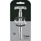 Schick(シック) クラシック ダブルエッジ 両刃 ホルダー(刃付き+替刃10コ入) シルバー メタル 髭剃り カミソリ