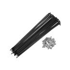 BULLSPANN スポーク 自転車用 13G スチールスポーク ニップル付き 40本 ロードバイク/MTB対応 交換用 200MM-ブラック
