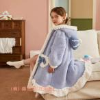 子供服 ナイトガウン ルームウェア パジャマ 女の子 バスローブ キッズ 長袖 寝巻き フード付き 可愛い 株式会社錦秋冬 着る毛布 もこもこ 部屋着 寒さ対策