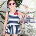 オーシャンアンドグラウンド Ocean＆Ground 水着 女子 リボンフレアワンピース キッズ ジュニア 1812812