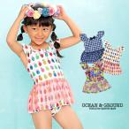 オーシャンアンドグラウンド Ocean＆Ground 水着 女子 フリル ショルダーキャミワンピース 紫外線防止