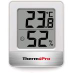 ThermoProサーモプロ 湿度計 温度計 温湿度計 湿度計室内 大画面 コンパクト 顔マーク 壁掛け 卓上スタンド マグネット ホワイト TP-49