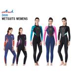 ショッピングダイビング用品 ウェットスーツ  レディース 3mm 女性用 Dive＆Sail  後ろファスナー  ダイビング  サーフィン マリンスポーツ パープル / オレンジ /ブラック/ピンク/ブルー