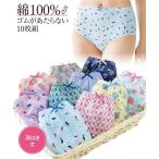 ショーツ セット 大きいサイズ レディース 深ばき丈 スタンダード 綿100％ ゴムが肌側にあたらない 10枚組 4L/5L/6L ニッセン nissen