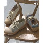 大きいサイズ レディース つま先ゆったり スニーカー 低反発中敷 ワイズ4E 靴 23.5〜26cm ニッセン nissen