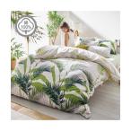 寝具 掛け布団カバー 綿100％ トロピカルリーフ柄 シングル ニッセン nissen