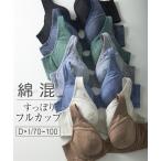 ブラジャー ワイヤー入り 大きいサイズ レディース 素肌にやさしい 綿混 フルカップ G70〜H80 ニッセン nissen