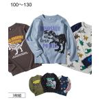Tシャツ カットソー キッズ 男の子 恐竜 プリント 長袖 3枚組 子供服 身長100/110/120/130cm ニッセン nissen