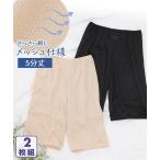 ペチパンツ レディース 5分丈 2枚組 メッシュ仕様 LL/3L ニッセン nissen
