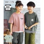 Tシャツ カットソー キッズ 男の子 綿100％ ポケットロゴビッグシルエット 女の子 子供服 ジュニア服 身長100/110/120/130cm ニッセン nissen