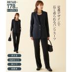 喪服 スーツ パンツ トールサイズ レディース 礼服 洗える フォーマル 3点セット ジャケット ＋8分袖 ブラウス ＋ 防しわ LL/3L ニッセン nissen